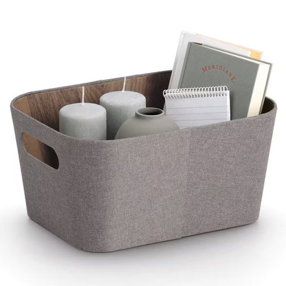ZELLER 14519 Aufbewahrungsbox Pappe/Polyester, braun, ca. 30,5 × 23 × 15,2 cm