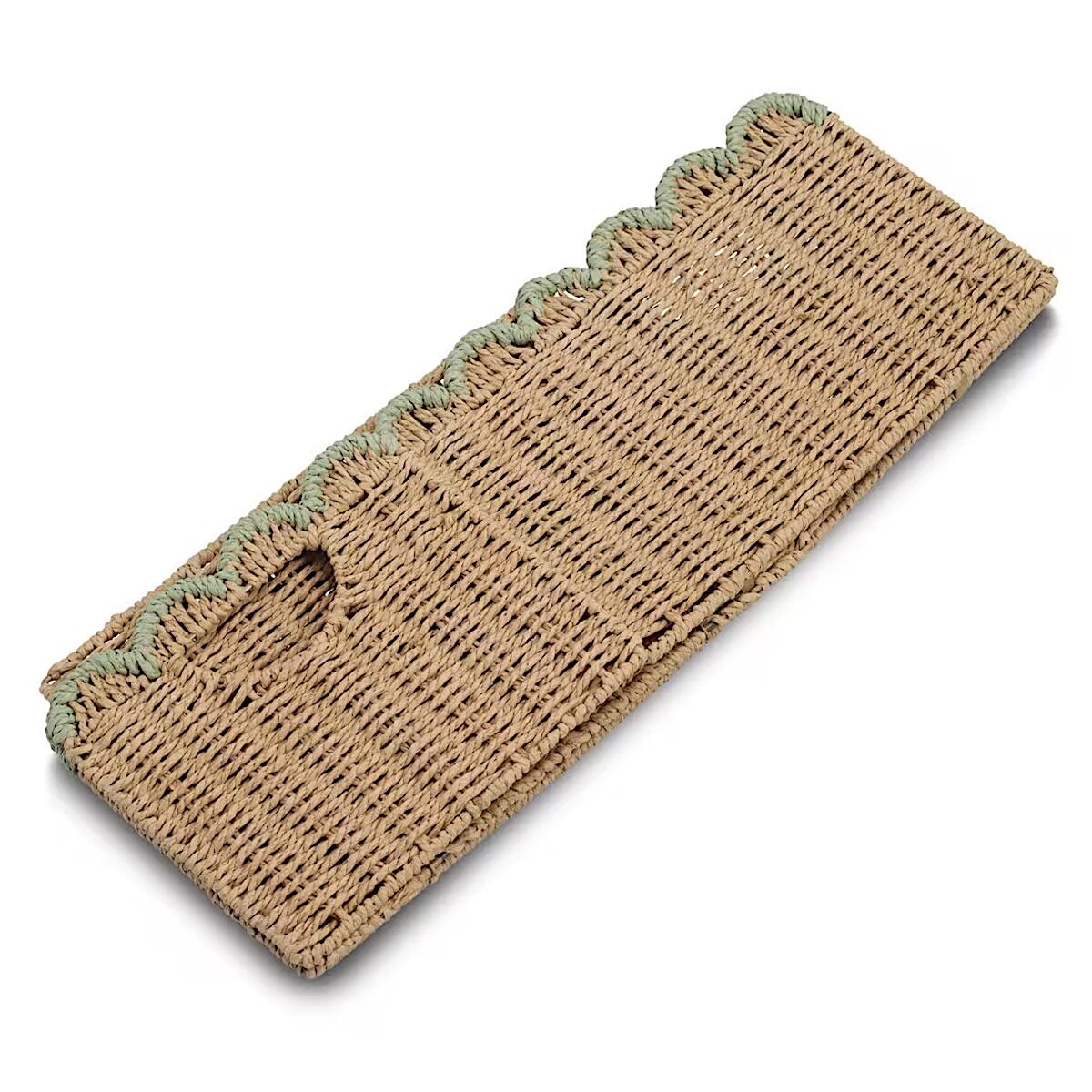 ZELLER 14524 Aufbewahrungskorb aus Papiergeflecht, MINT, faltbar ca. 38 x 25 x 22 cm