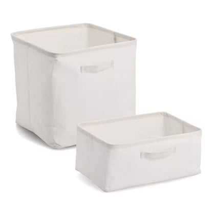 ZELLER 14545 Aufbewahrungsbox aus Polyester/Baumwolle, CREME ca. 32 × 32 × 32 cm