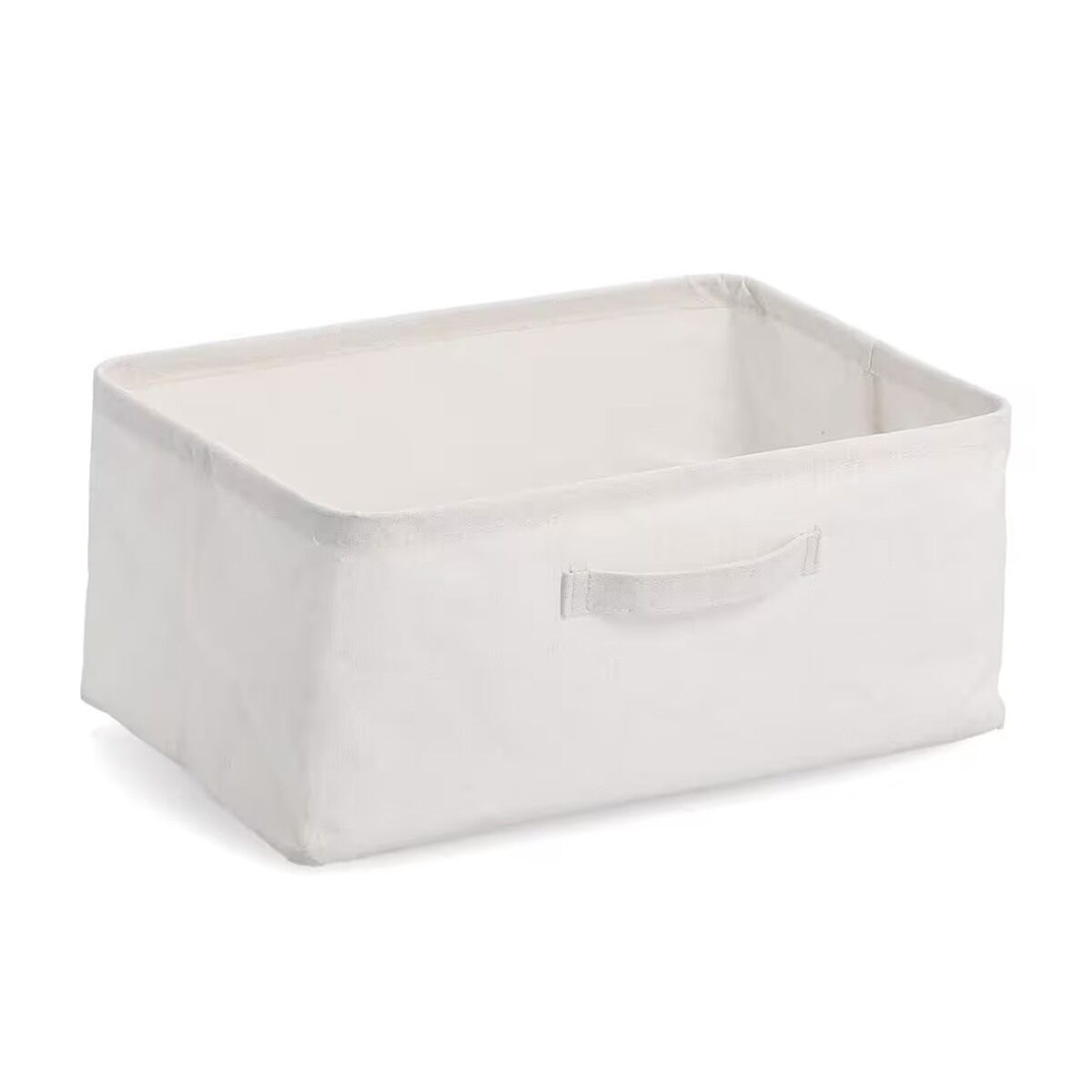 ZELLER 14544 Aufbewahrungsbox aus Polyester/Baumwolle, CREME ca. 37 × 26 × 16 cm