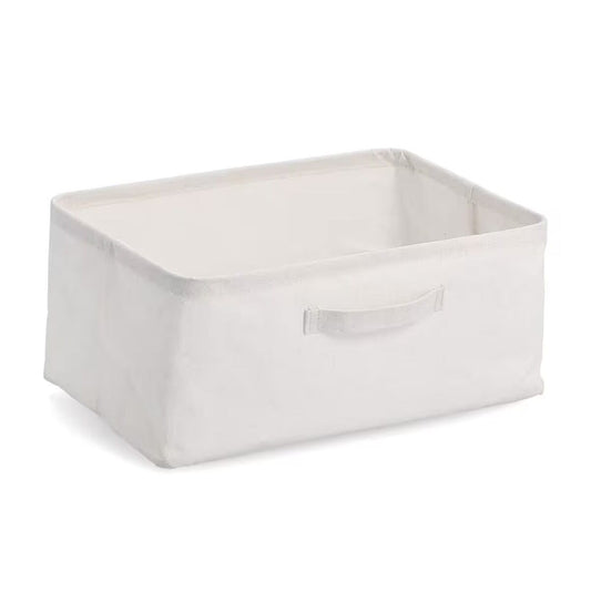 ZELLER 14544 Aufbewahrungsbox aus Polyester/Baumwolle, CREME ca. 37 × 26 × 16 cm