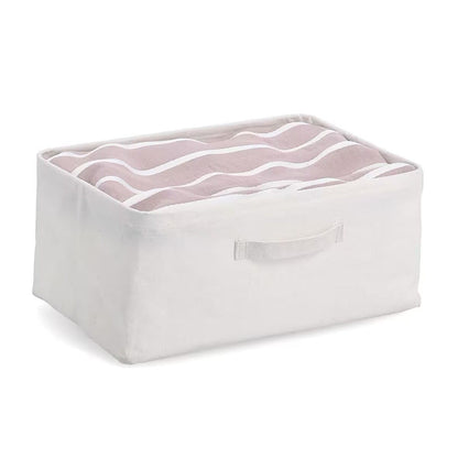 ZELLER 14544 Aufbewahrungsbox aus Polyester/Baumwolle, CREME ca. 37 × 26 × 16 cm