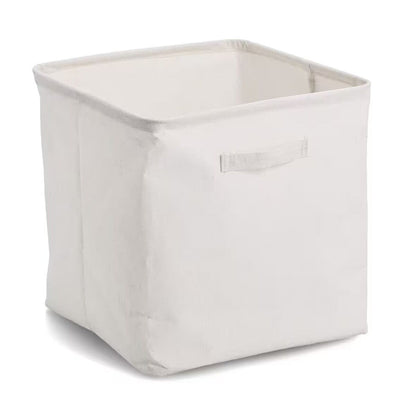 ZELLER 14545 Aufbewahrungsbox aus Polyester/Baumwolle, CREME ca. 32 × 32 × 32 cm