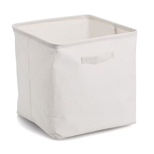 ZELLER 14545 Aufbewahrungsbox aus Polyester/Baumwolle, CREME ca. 32 × 32 × 32 cm