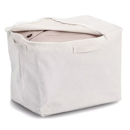 ZELLER 14546 Aufbewahrungsbox mit Reißverschluss, Polyester/Baumwolle, CREME ca. 38 x 27 x 27 cm