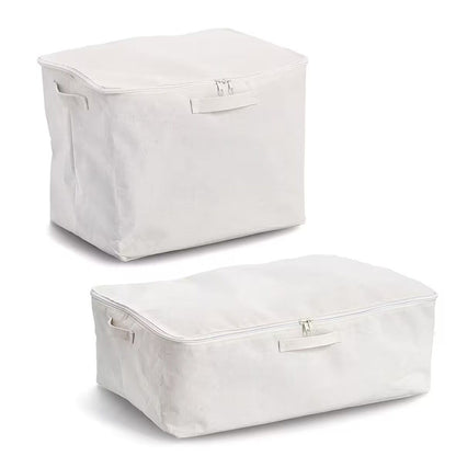 ZELLER 14546 Aufbewahrungsbox mit Reißverschluss, Polyester/Baumwolle, CREME ca. 38 x 27 x 27 cm