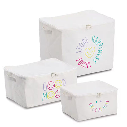 ZELLER 14549 Aufbewahrungsbox GOOD MOOD mit Reißverschluss, Polyester/Baumwolle ca. 39 x 29 x 18 cm