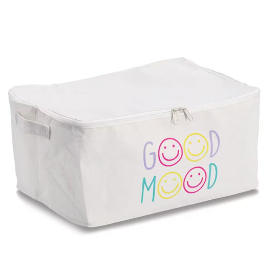 ZELLER 14549 Aufbewahrungsbox GOOD MOOD mit Reißverschluss, Polyester/Baumwolle ca. 39 x 29 x 18 cm