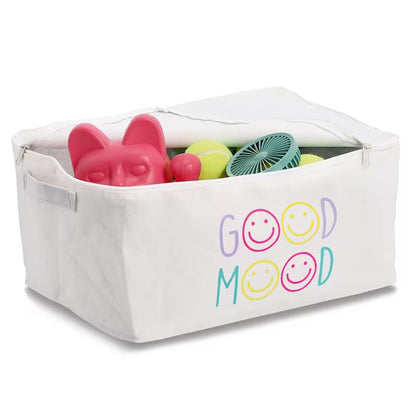 ZELLER 14549 Aufbewahrungsbox GOOD MOOD mit Reißverschluss, Polyester/Baumwolle ca. 39 x 29 x 18 cm
