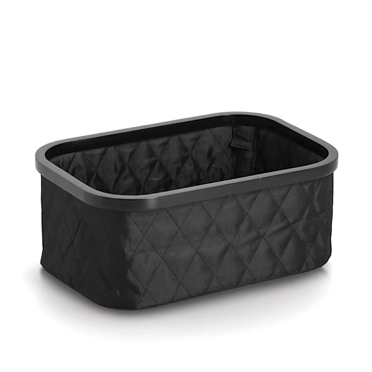 ZELLER 14557 Aufbewahrungskorb aus Polyester/Bambus, SCHWARZ ca. 38 x 26 x 16 cm