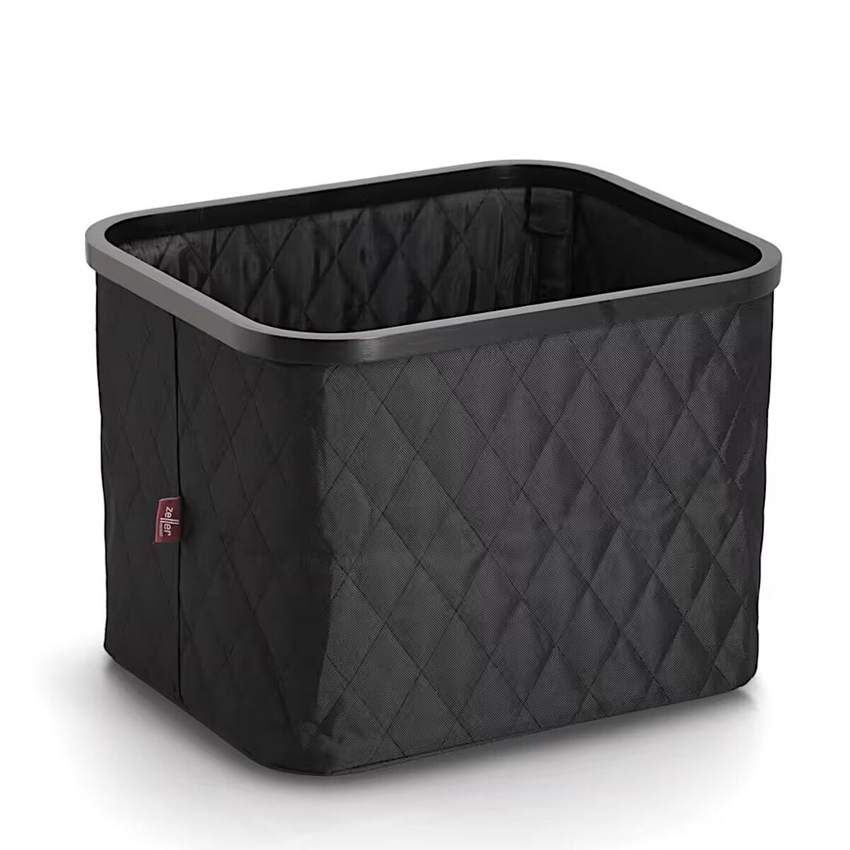 ZELLER 14558 Aufbewahrungskorb aus Polyester/Bambus, SCHWARZ ca. 40,5 x 33 x 30 cm