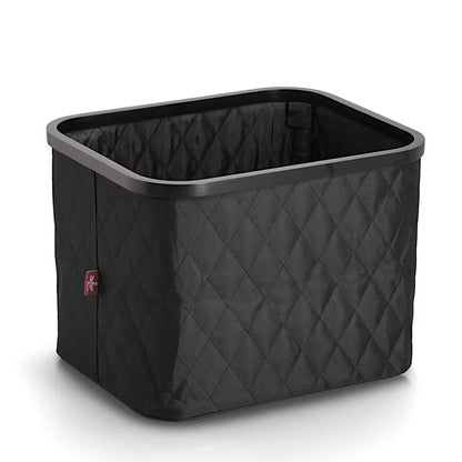 ZELLER 14558 Aufbewahrungskorb aus Polyester/Bambus, SCHWARZ ca. 40,5 x 33 x 30 cm