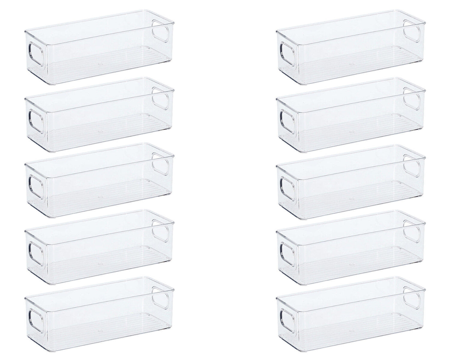 10er SET ZELLER 14751 Aufbewahrungsbox 25,5 x 9,5 x 7,6 cm, Kunststoff / Kunststoffbox