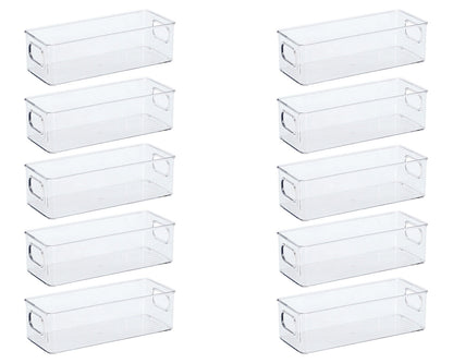 10er SET ZELLER 14751 Aufbewahrungsbox 25,5 x 9,5 x 7,6 cm, Kunststoff / Kunststoffbox