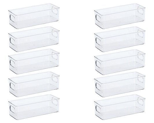 10er SET ZELLER 14751 Aufbewahrungsbox 25,5 x 9,5 x 7,6 cm, Kunststoff / Kunststoffbox