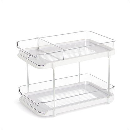 ZELLER Etagenregal 14757 aus Kunststoff mit zwei Ablagen, ausziehbar / Etagere