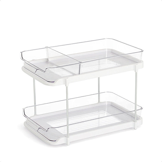 ZELLER Etagenregal 14757 aus Kunststoff mit zwei Ablagen, ausziehbar / Etagere