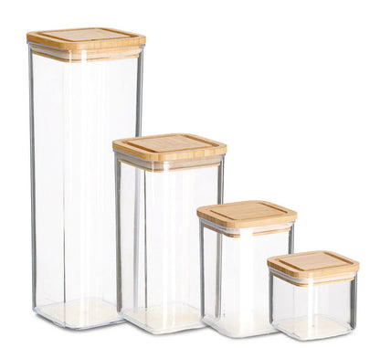 ZELLER 14767 Vorratsdose 800 ml aus Kunststoff mit Bambusdeckel