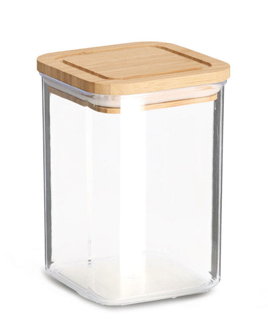 ZELLER 14767 Vorratsdose 800 ml aus Kunststoff mit Bambusdeckel
