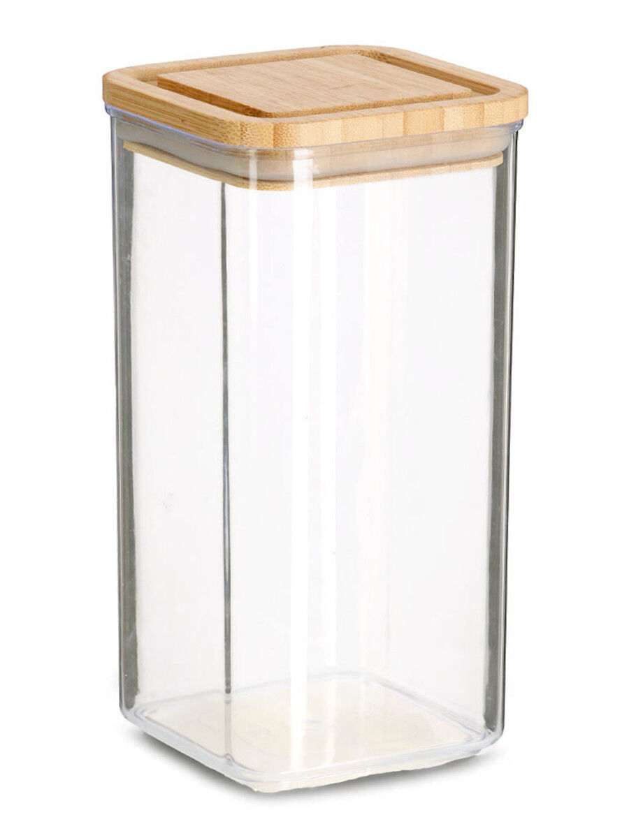 ZELLER 14768 Vorratsdose 1200 ml aus Kunststoff mit Bambusdeckel