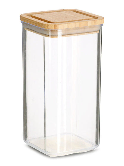 ZELLER 14768 Vorratsdose 1200 ml aus Kunststoff mit Bambusdeckel