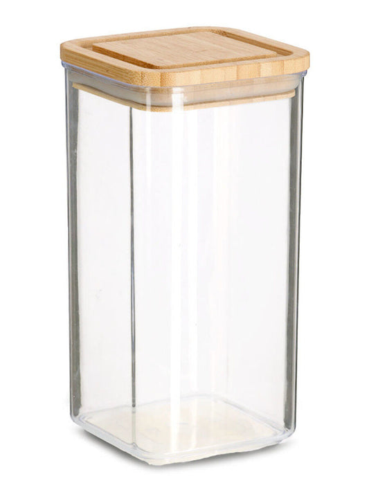 ZELLER 14768 Vorratsdose 1200 ml aus Kunststoff mit Bambusdeckel