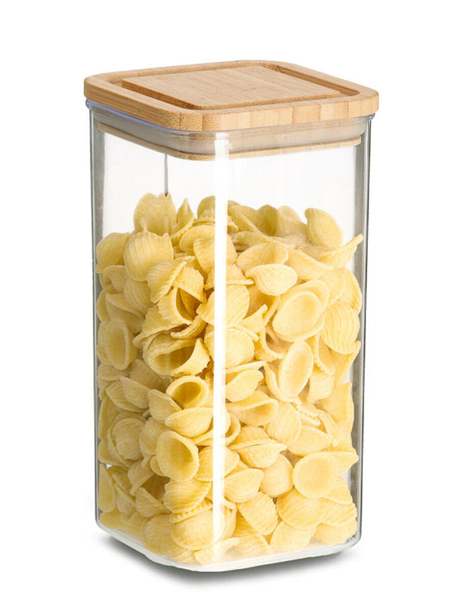 ZELLER 14768 Vorratsdose 1200 ml aus Kunststoff mit Bambusdeckel