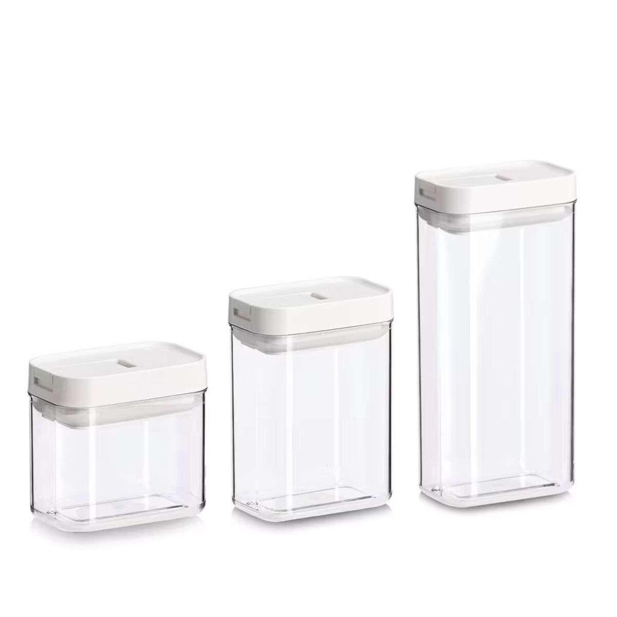 ZELLER 14776 Vorratsdose 1100 ml aus Kunststoff transparent, Deckel creme ca. 11 × 7 × 23 cm