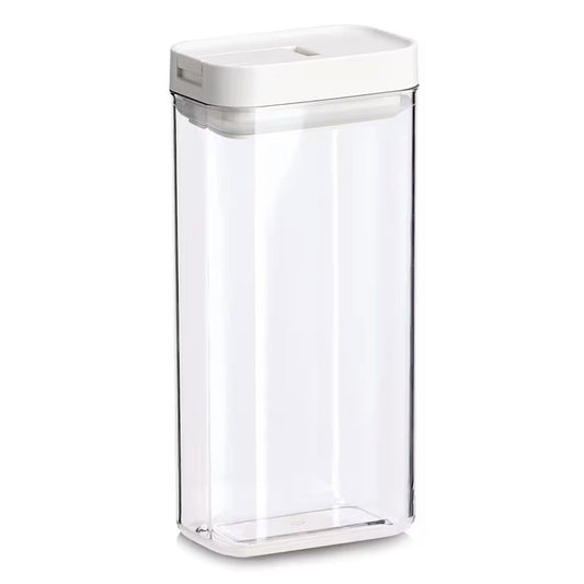 ZELLER 14776 Vorratsdose 1100 ml aus Kunststoff transparent, Deckel creme ca. 11 × 7 × 23 cm