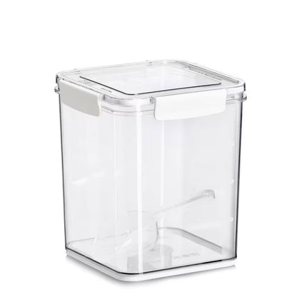 ZELLER 14777 Vorratsdose 4200 ml aus Kunststoff transparent mit Löffel, ca. 18 x 18 x 20,5 cm