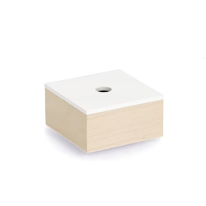 ZELLER 15148 Aufbewahrungsboxen-Set 3 tlg. aus Holz, weiß/natur ca. 24 × 24 × 14 cm