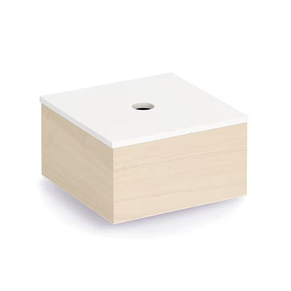 ZELLER 15148 Aufbewahrungsboxen-Set 3 tlg. aus Holz, weiß/natur ca. 24 × 24 × 14 cm