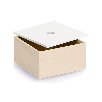 ZELLER 15148 Aufbewahrungsboxen-Set 3 tlg. aus Holz, weiß/natur ca. 24 × 24 × 14 cm