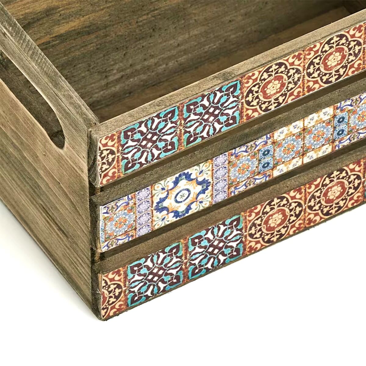 ZELLER 15191 Deko-Kiste MOSAIK aus Holz, ca. 24 x 14 x 13,5 cm