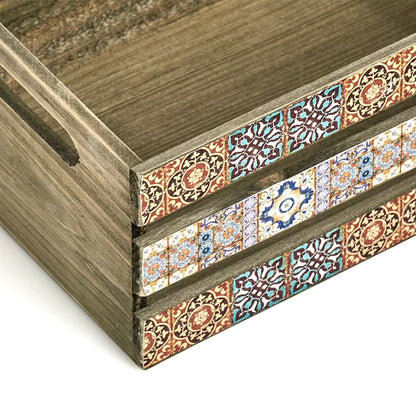 ZELLER 15192 Deko-Kiste MOSAIK aus Holz, ca. 32 x 22 x 13,5 cm