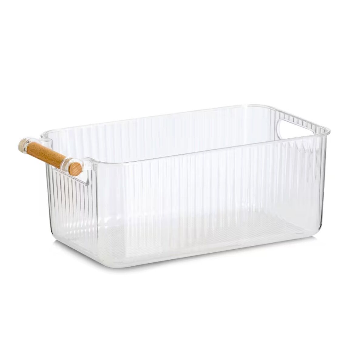 ZELLER 15209 Aufbewahrungsboxen-Set, 3-tlg. aus Kunststoff transparent mit Bambusgriff