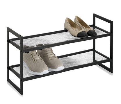 ZELLER Schuhregal 17192 aus Metall, schwarz, stapelbar / Stapelregal