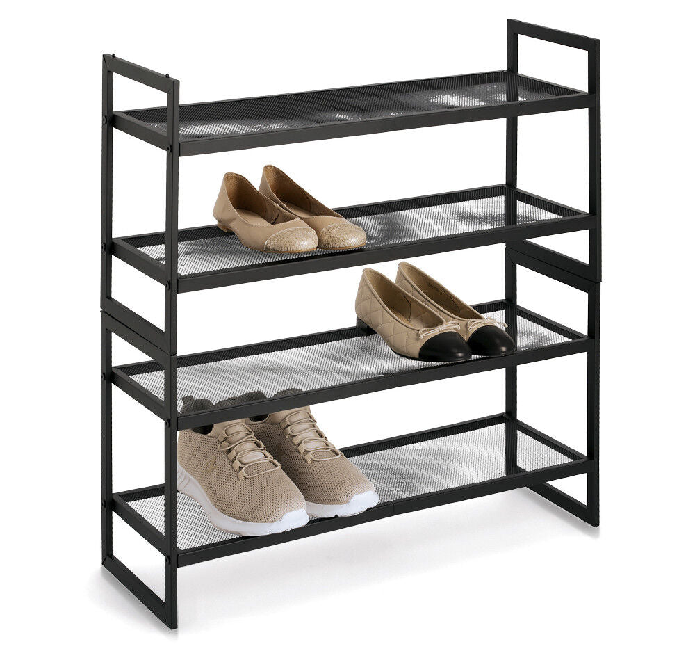 ZELLER Schuhregal 17192 aus Metall, schwarz, stapelbar / Stapelregal