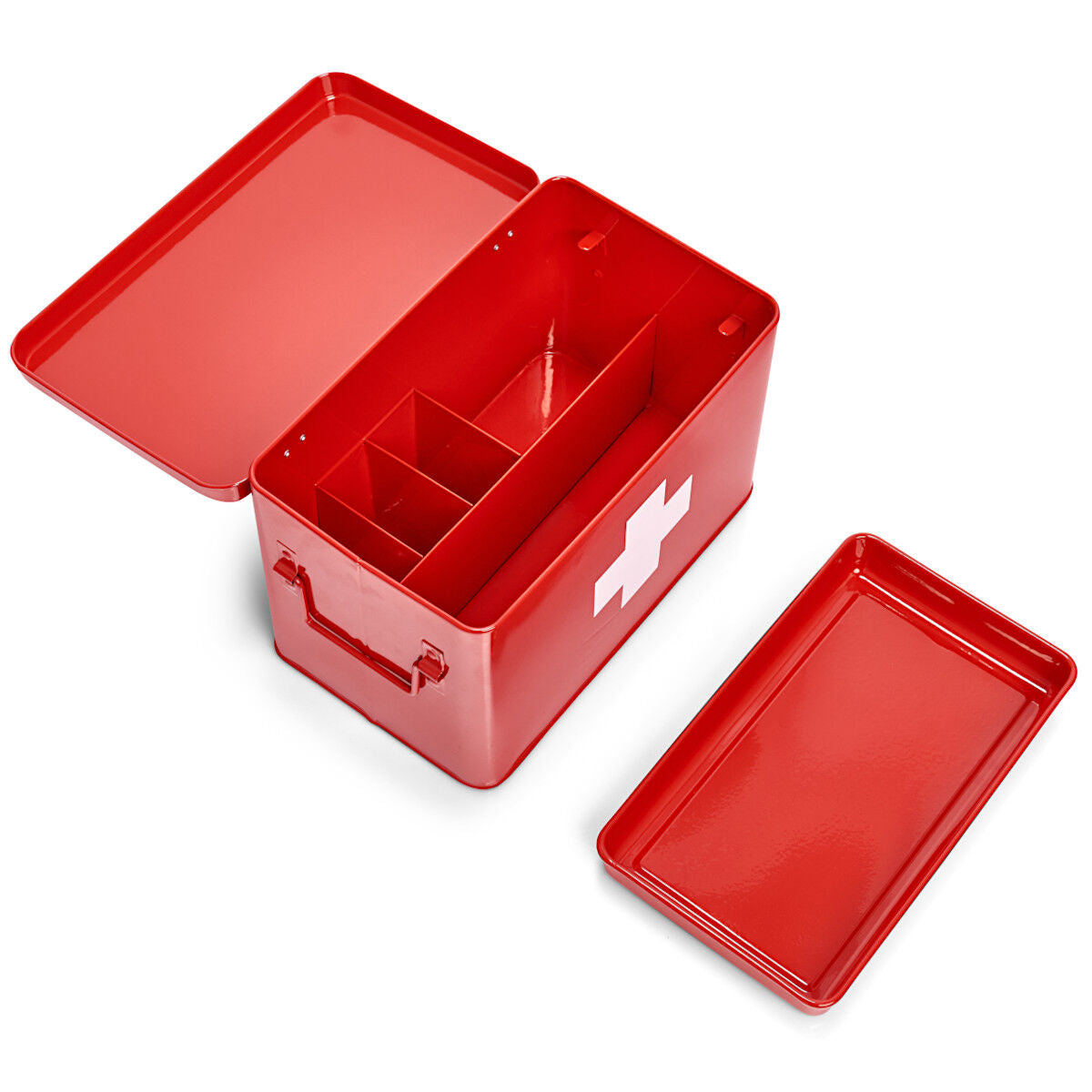 ZELLER 18116 Medizinbox Metall rot - 32 x 19,5 x 20 cm / Arzneimittelaufbewahrung