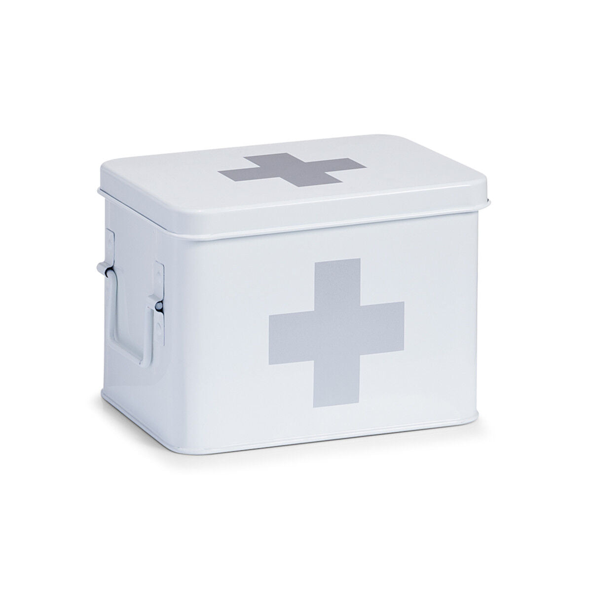 ZELLER 18118 Medizinbox Metall weiß - 21,5 x 16 x 16 cm / Arzneimittelaufbewahrung