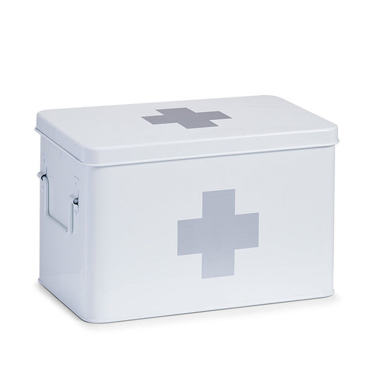 ZELLER 18119 Medizinbox Metall weiß - 32 x 19,5 x 20 cm / Arzneimittelaufbewahrung