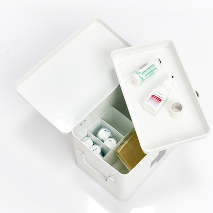 ZELLER 18119 Medizinbox Metall weiß - 32 x 19,5 x 20 cm / Arzneimittelaufbewahrung