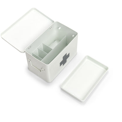 ZELLER 18119 Medizinbox Metall weiß - 32 x 19,5 x 20 cm / Arzneimittelaufbewahrung