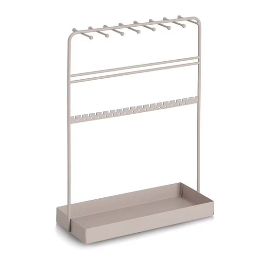 ZELLER 18624 Stilvoller Schmuck-Organizer aus Metall, greige ca. 24 x 10 x 33 cm