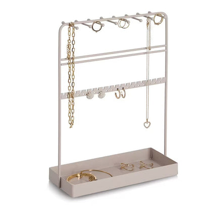 ZELLER 18624 Stilvoller Schmuck-Organizer aus Metall, greige ca. 24 x 10 x 33 cm