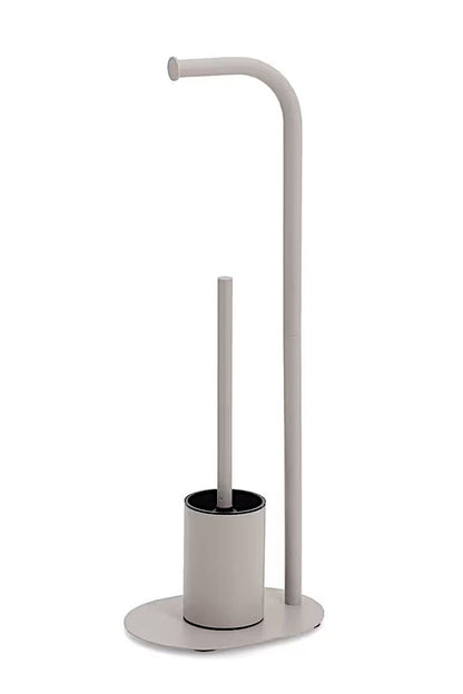 ZELLER 18979 WC-Garnitur, Metall/Kunststoff, greige ca. 23 x 17 x 63 cm
