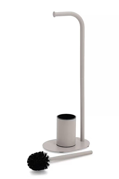 ZELLER 18979 WC-Garnitur, Metall/Kunststoff, greige ca. 23 x 17 x 63 cm