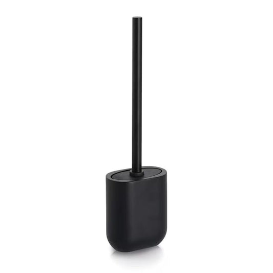 ZELLER 18988 WC-Bürste aus Polyresin/Edelstahl/TPR, schwarz, ca. 10,7 x 6,6 x 39 cm