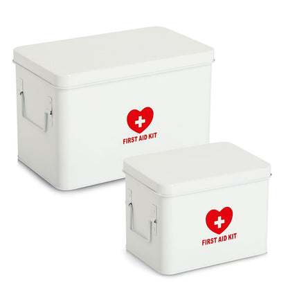 ZELLER 19245 Medizinbox FIRST AID KIT Metall weiß - 32 x 19 x 20 cm / Arzneimittelaufbewahrung