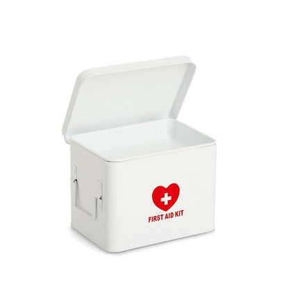 ZELLER 19244 Medizinbox FIRST AID KIT Metall weiß - 22 x 16 x 16 cm / Arzneimittelaufbewahrung